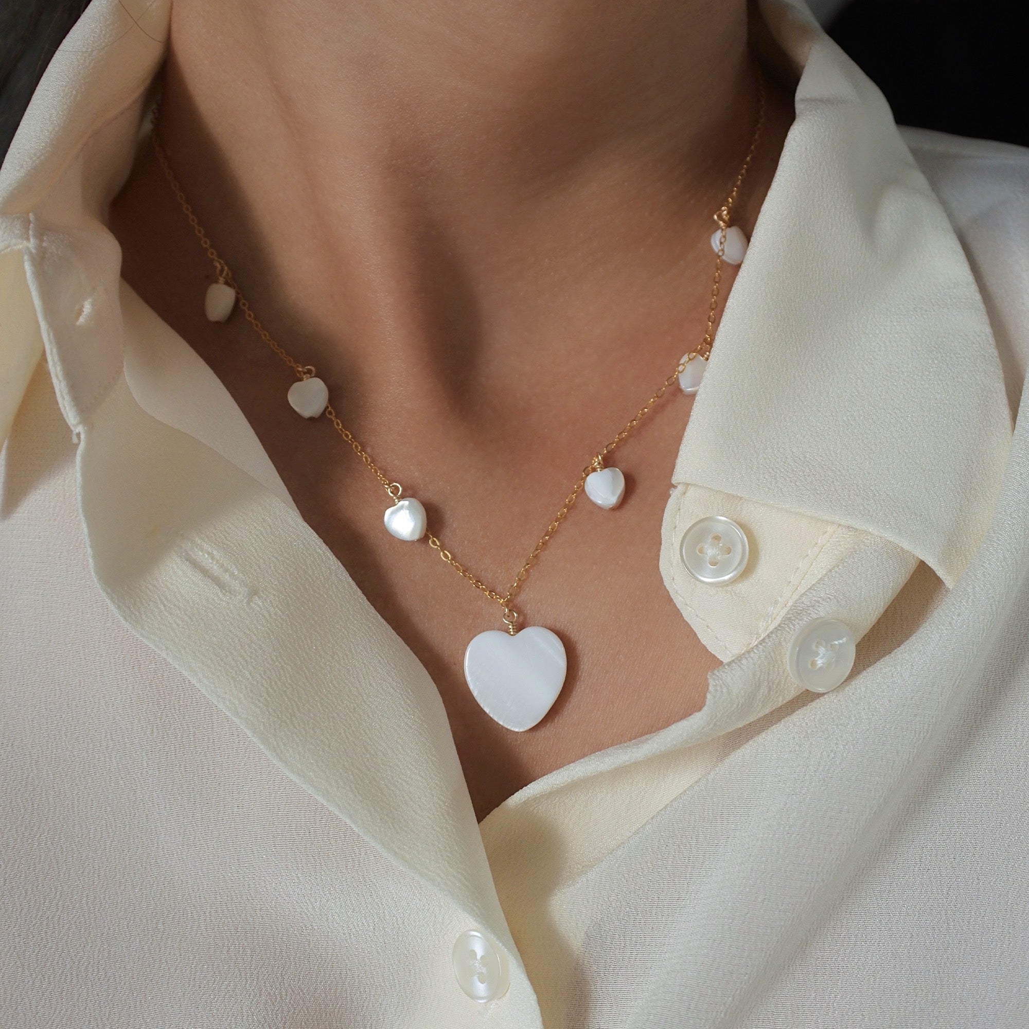 Collier Coeur en Nacre