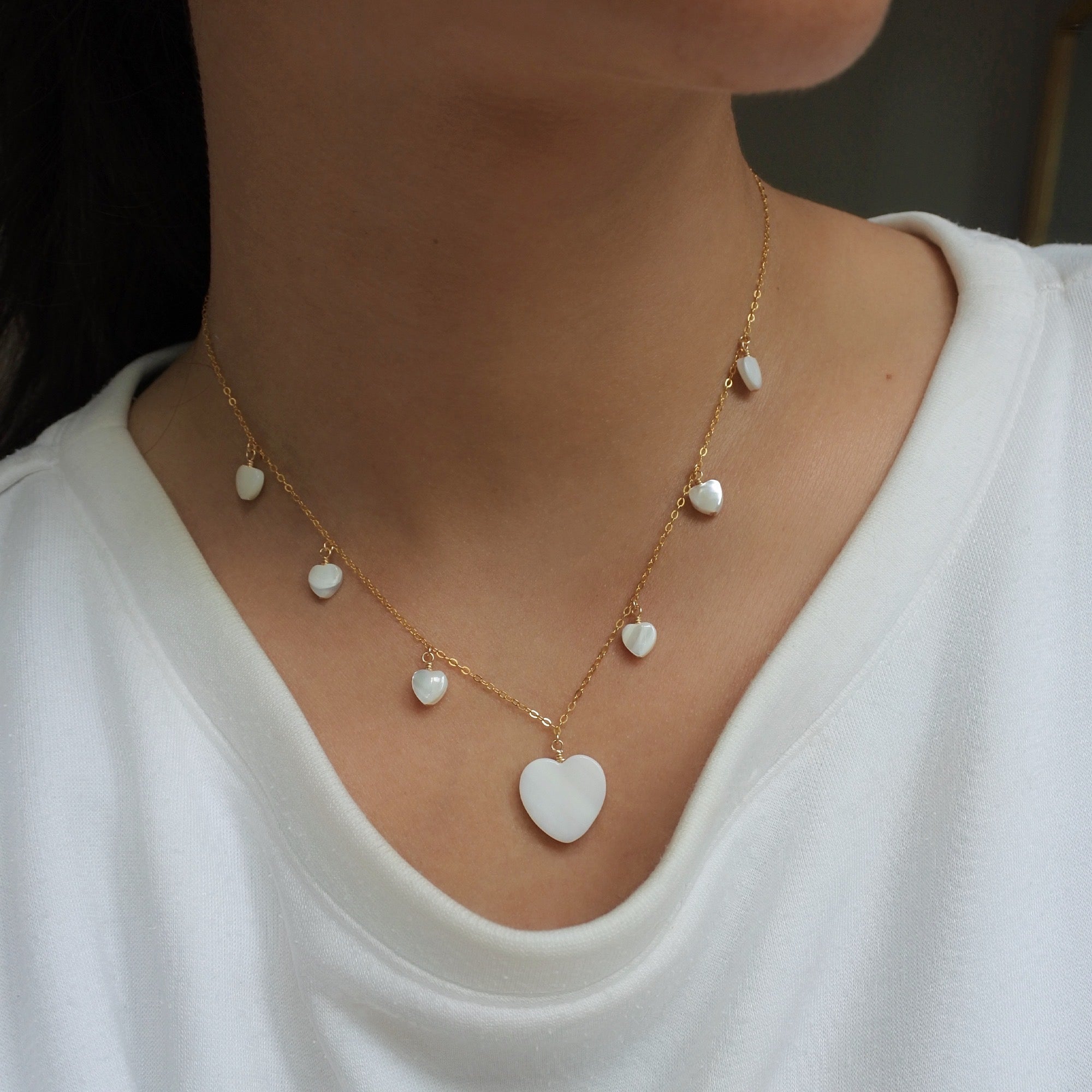 Collier Coeur en Nacre