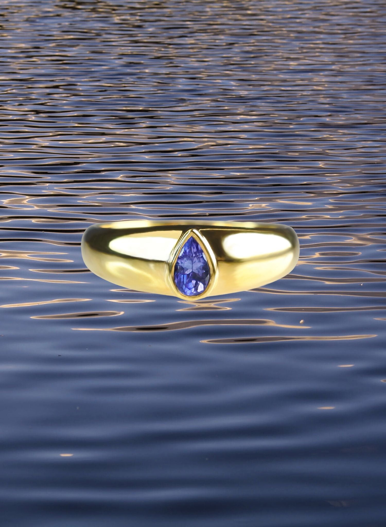 bague-goutte-tanzanite-plaqué-or-pierre-fine-gemstone-bijou-femme-Bento-jewelry