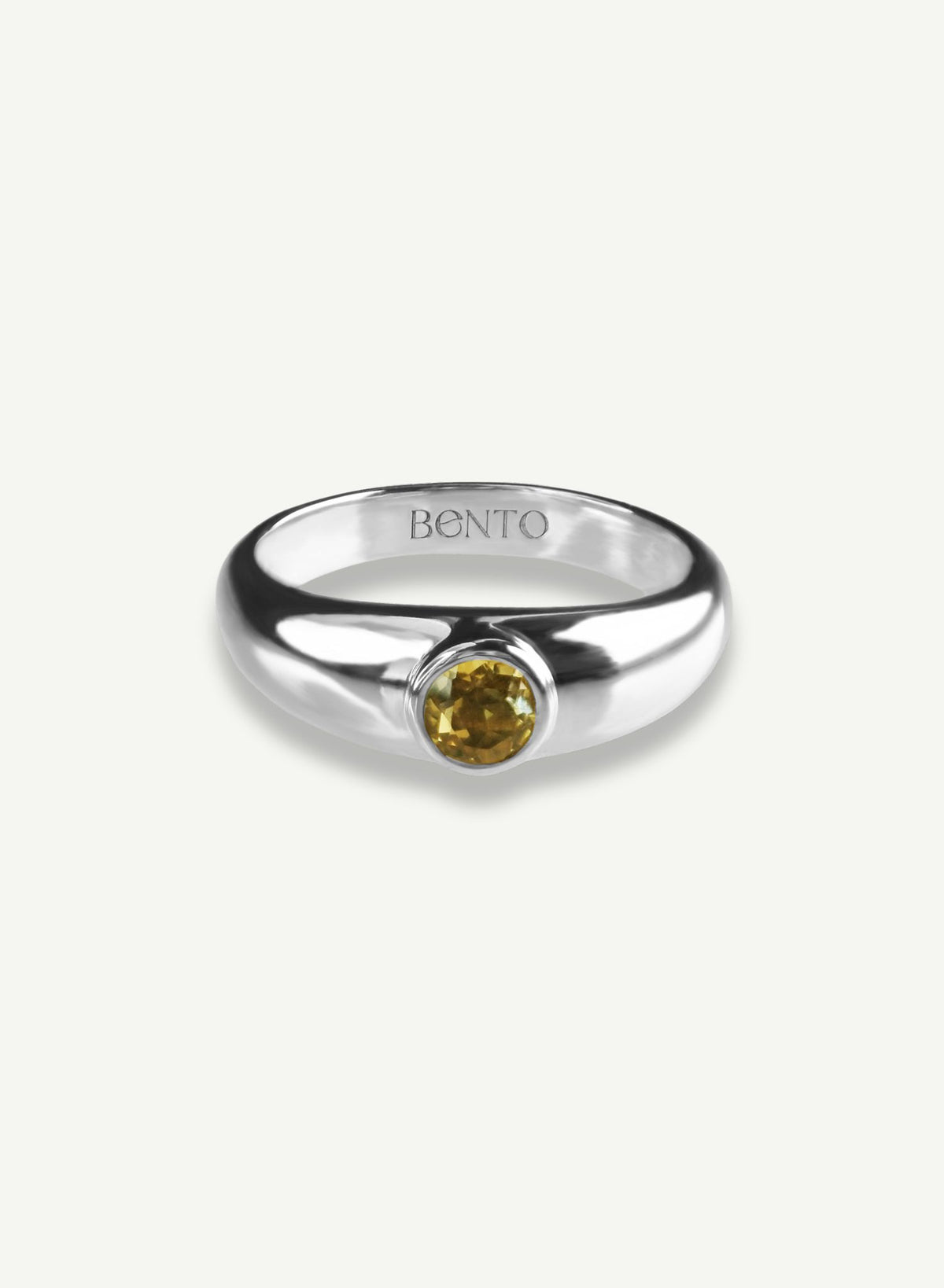 Bague Ancienne En Argent Massif Et Citrine - Taille 56 - Bijou Vintage Et Élégant