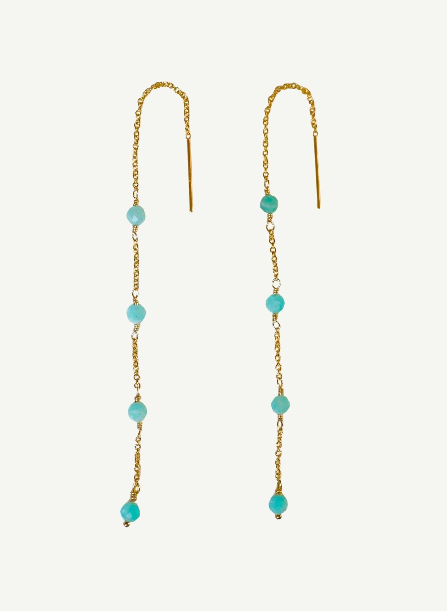 Boucles Chainettes Amazonite Turquoise