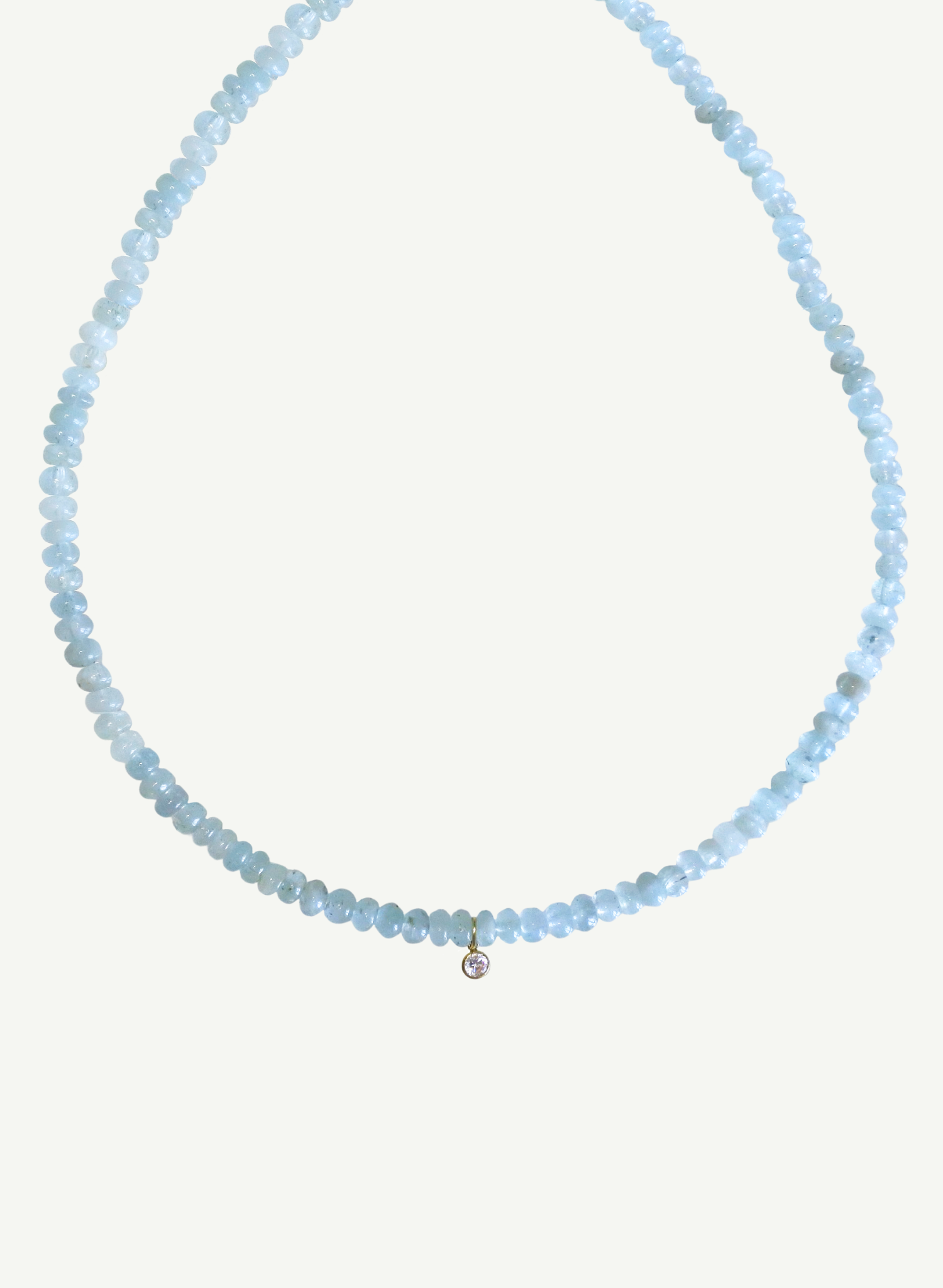 Collier Aigue-Marine & son mini Zircon