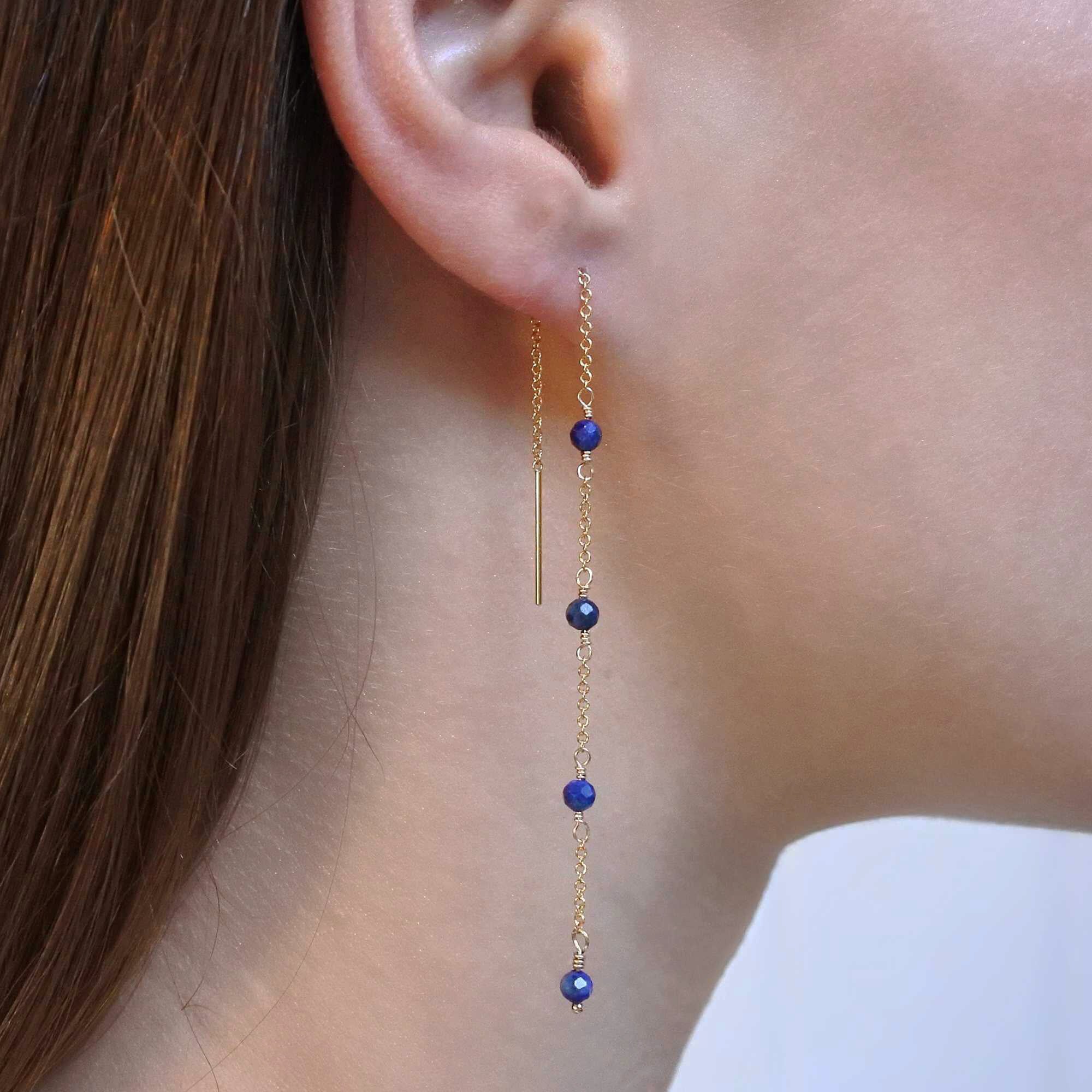 Boucles Chainettes Lapis-lazuli