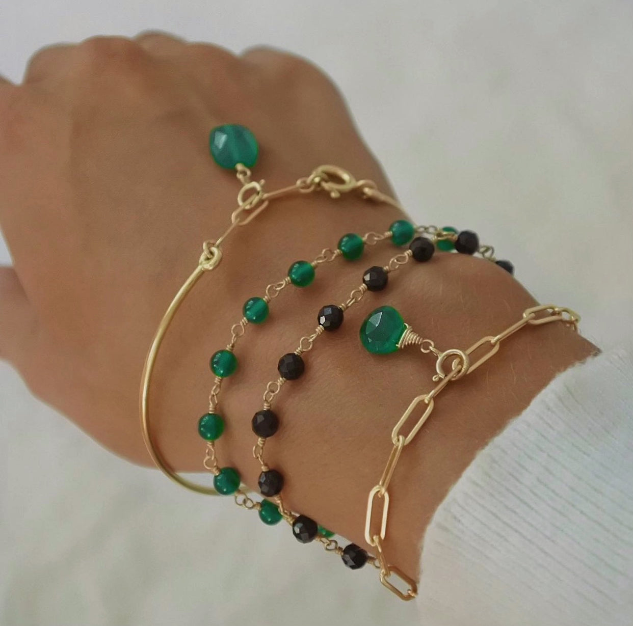 bracelet-spinelle-noire-femme-madeinfrance-fait-en-france-Bento-jewelry