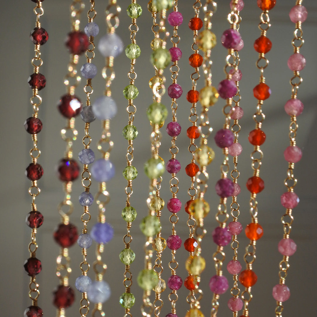 Collier Anahata Tourmaline rose