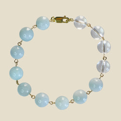 Bracelet Boules Amazonite ~ Cristal de roche