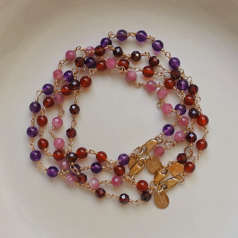 Bracelet Grenat Facettes