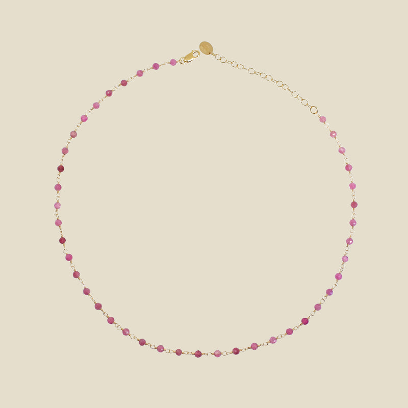Collier Anahata Tourmaline rose