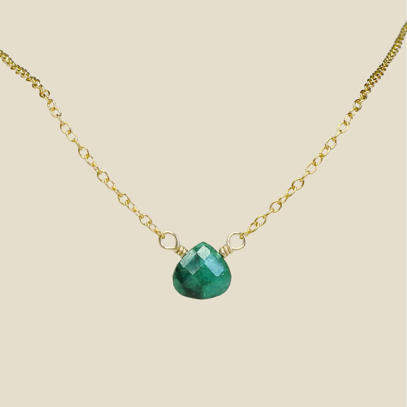 Collier Solitaire Emeraude