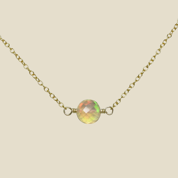 Collier Solitaire Opale ajustable